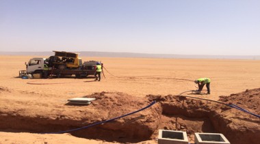 Desert trench and cable deployment work