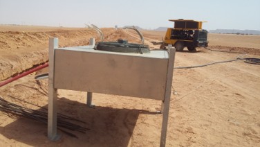 Fiber junction cabinet in desert deployment area