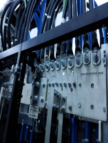 Telecommunications radio cabling and internal terminal area