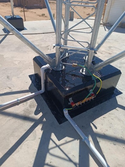 Telecommunications tower foundation and grounding work
